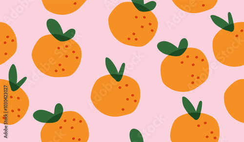 Cute orange fruits pattern background vector design