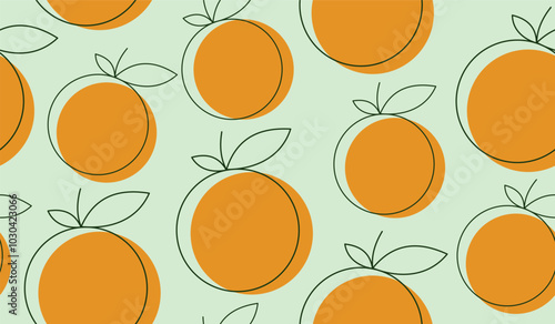 Cute orange fruits pattern background vector design