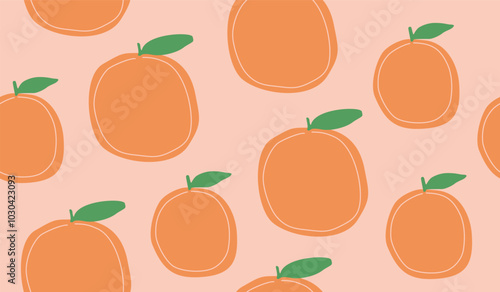 Cute orange fruits pattern background vector design