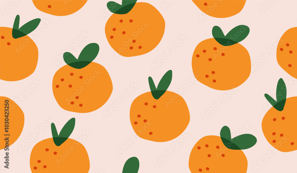Cute orange fruits pattern background vector design Cute orange fruits pattern background vector design