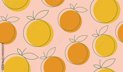 Cute orange fruits pattern background vector design