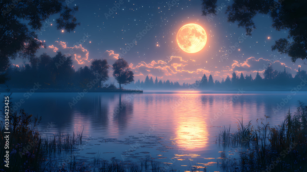horror forest background, full moon above trees, apocalyptic scene horror forest background, full moon above trees, apocalyptic scene