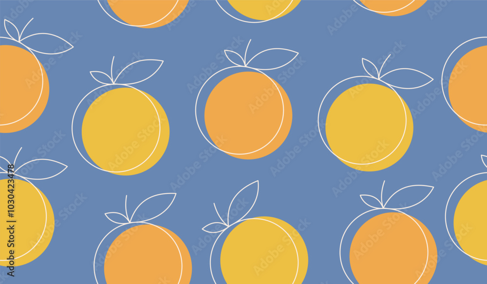 Cute orange fruits pattern background vector design