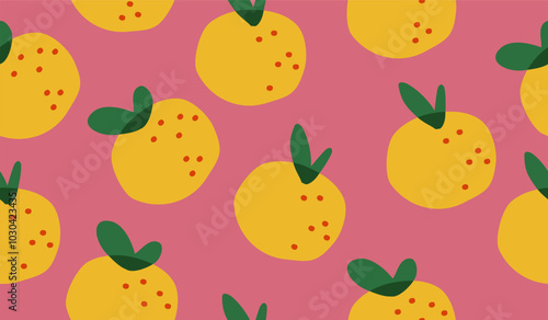 Cute orange fruits pattern background vector design