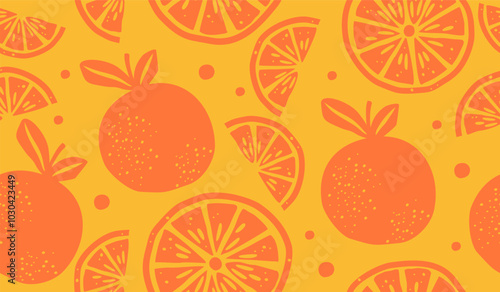 Cute orange fruits pattern background vector design