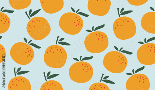 Cute orange fruits pattern background vector design