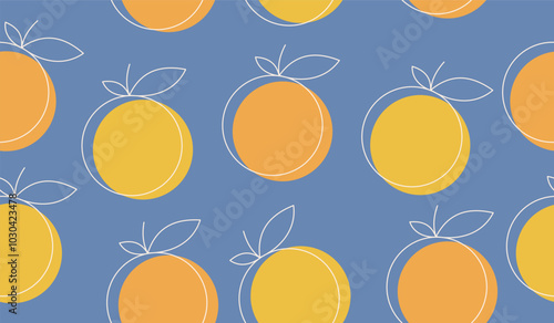 Cute orange fruits pattern background vector design