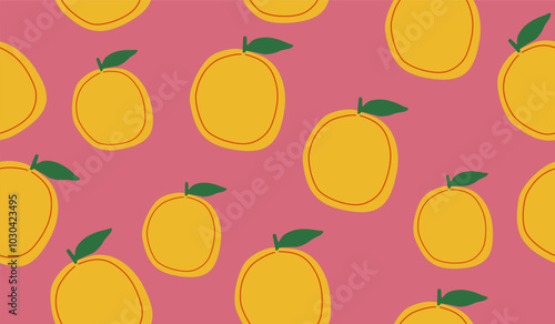 Cute orange fruits pattern background vector design