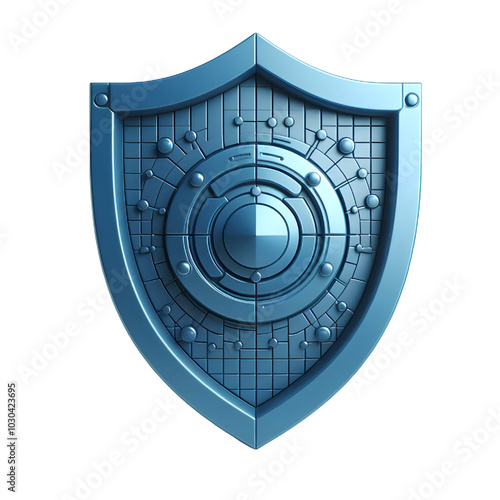 Shield. Protect and Security concept. Bue Shield 3d icon. 3d rendering isolated on white background