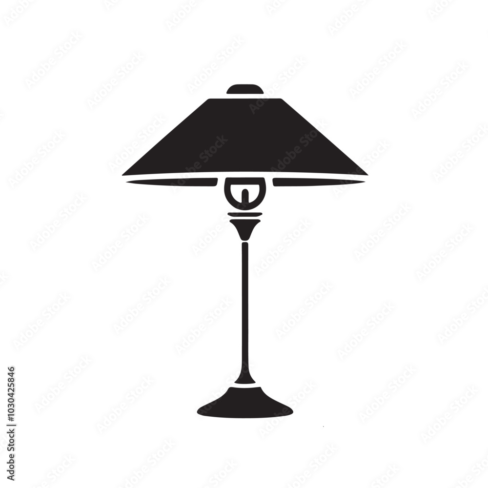 Black and White Silhouette of a Lamp.eps Black and White Silhouette of a Lamp.eps