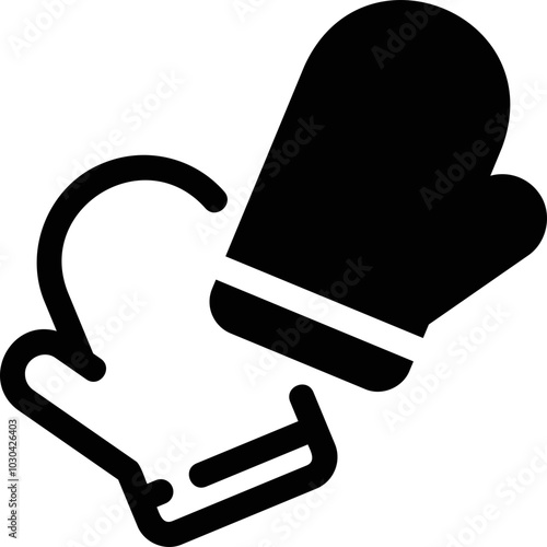 Simple vector icon mitten tack
