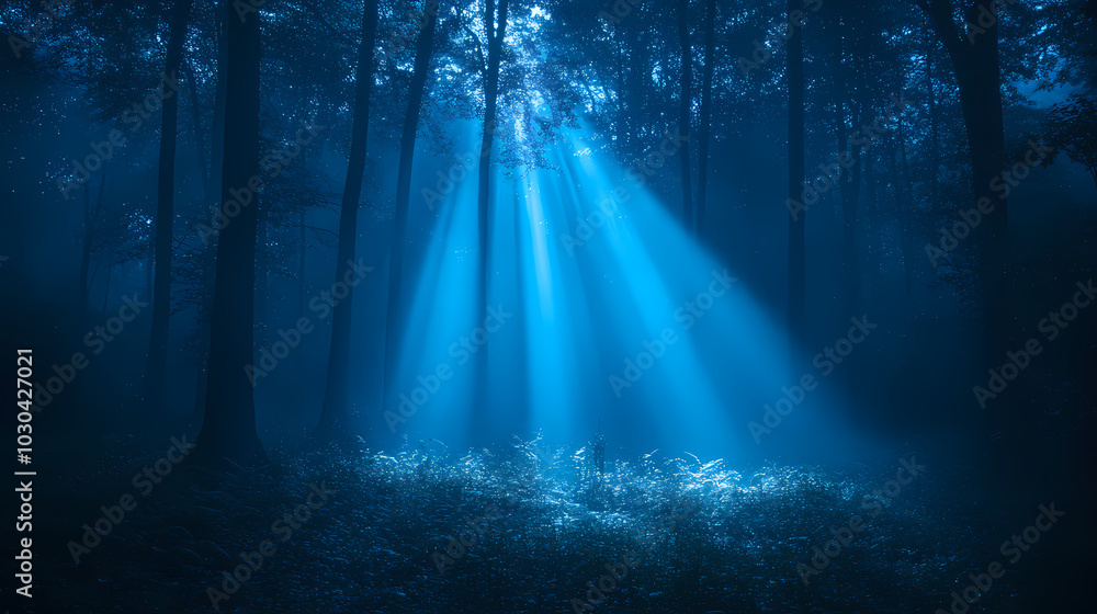 strange light in paranormal forest landscape at night strange light in paranormal forest landscape at night
