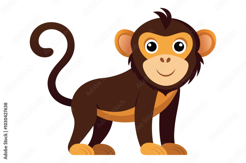 Fototapeta premium Cute Monkey Vector Illustration