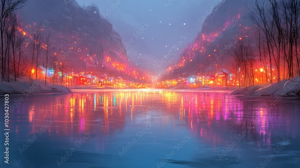 Fototapeta premium Frozen Reflections, Frozen lakes
