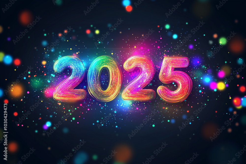 Sparkling 2025 New Year LED Light Arrangement Sparkling 2025 New Year LED Light Arrangement