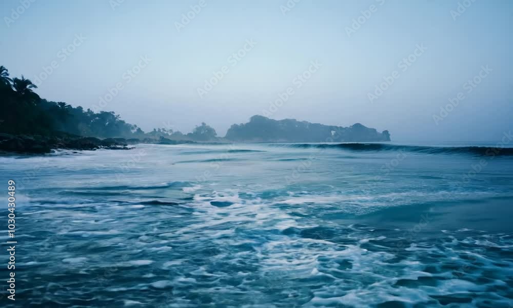 Nuit tropicale sous la lune – Plage exotique paisible et mystique