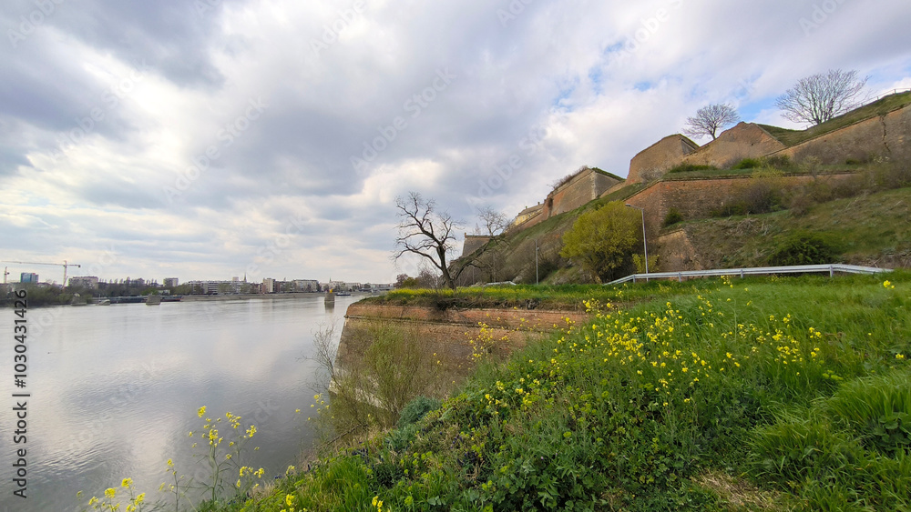 Obraz premium Petrovaradin Fortress and it's surroundings in bright spring day
