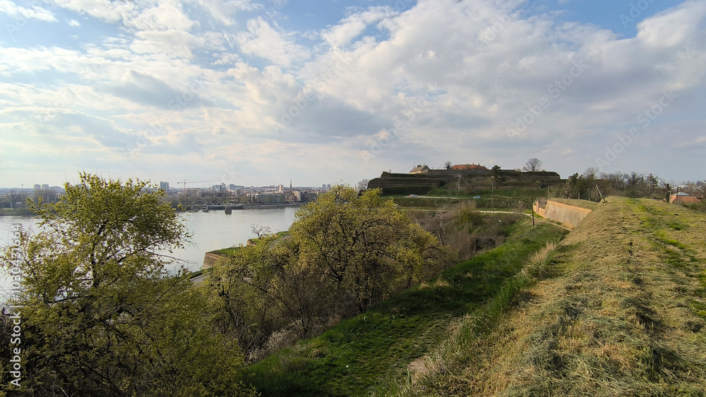 Obraz premium Petrovaradin Fortress and it's surroundings in bright spring day