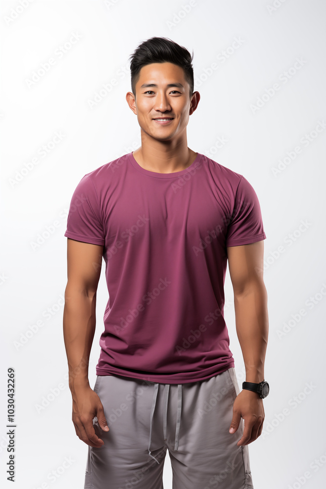 a man in purple color casual outfit standing in the studio with isolated background a man in purple color casual outfit standing in the studio with isolated background