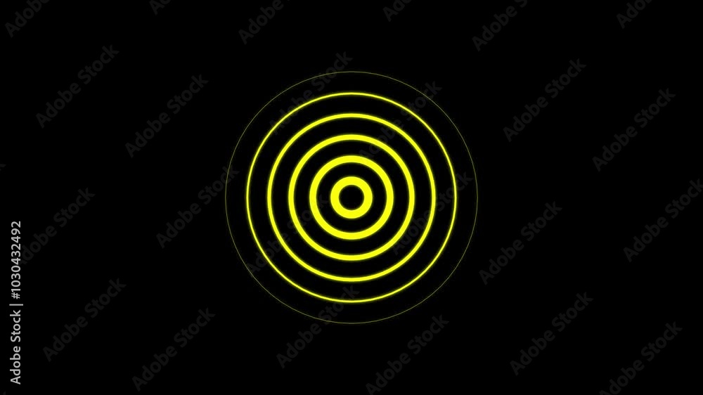 Radio waves animation on black background. Radio waves animation on black background.