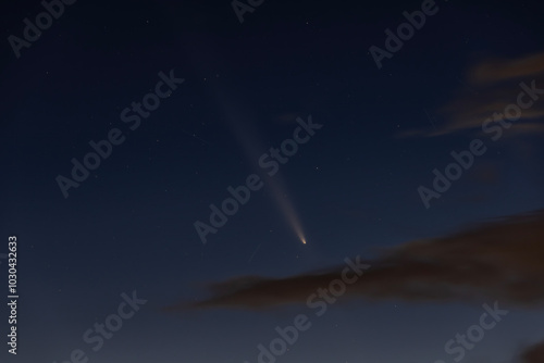 Comet C/2023 A3 (Tsuchinshan-ATLAS) soars across the evening sky over Ottawa, Canada October 14, 2024 photo