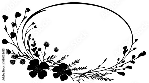 A dried flower wreath created by binding stems and leaves around a circular base, vector illustration art