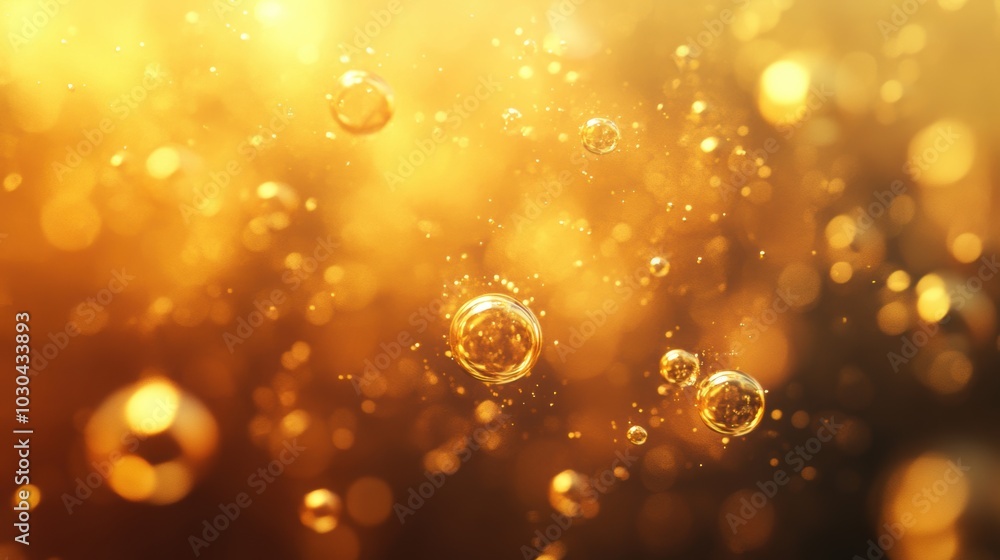 A close-up of floating oil bubbles in an abstract composition, creating a luxurious and sophisticated background A close-up of floating oil bubbles in an abstract composition, creating a luxurious and sophisticated background