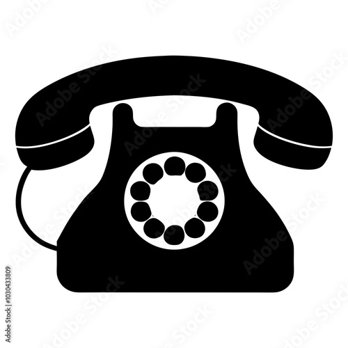 Telephone silhouette vector icon art illustration

