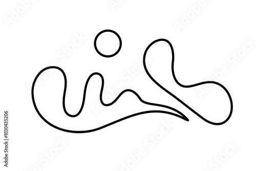Random Shapes Organic Black Blobs. Outline 2d vector image. Sticker for social media. Backdrop.
