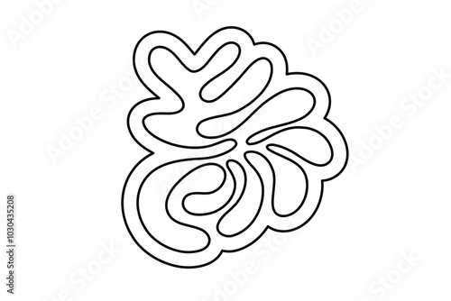 Random Shapes Organic Black Blobs. Outline 2d vector image. Sticker for social media. Backdrop.