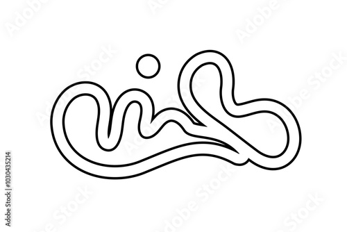 Random Shapes Organic Black Blobs. Outline 2d vector image. Sticker for social media. Backdrop.