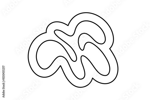 Random Shapes Organic Black Blobs. Outline 2d vector image. Sticker for social media. Backdrop.