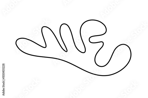 Random Shapes Organic Black Blobs. Outline 2d vector image. Sticker for social media. Backdrop.