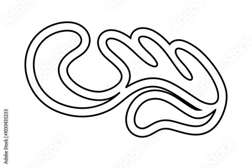 Random Shapes Organic Black Blobs. Outline 2d vector image. Sticker for social media. Backdrop.