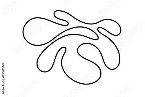 Random Shapes Organic Black Blobs. Outline 2d vector image. Sticker for social media. Backdrop.