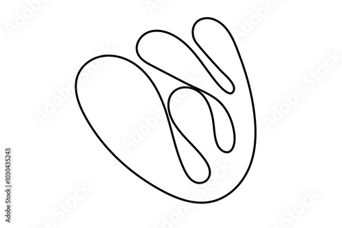 Random Shapes Organic Black Blobs. Outline 2d vector image. Sticker for social media. Backdrop.