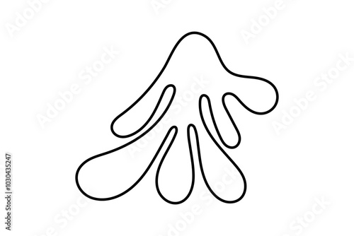 Random Shapes Organic Black Blobs. Outline 2d vector image. Sticker for social media. Backdrop.