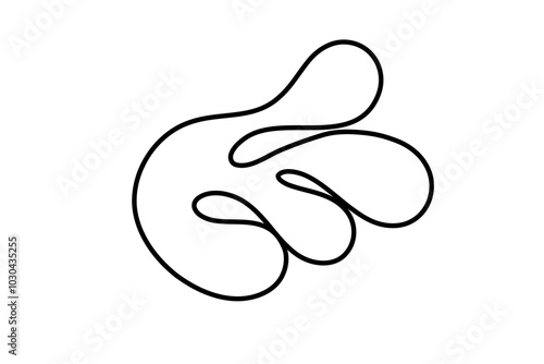 Random Shapes Organic Black Blobs. Outline 2d vector image. Sticker for social media. Backdrop.