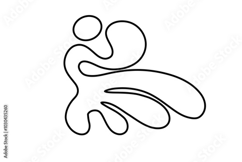 Random Shapes Organic Black Blobs. Outline 2d vector image. Sticker for social media. Backdrop.