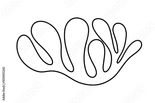 Random Shapes Organic Black Blobs. Outline 2d vector image. Sticker for social media. Backdrop.