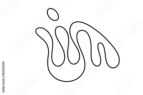 Random Shapes Organic Black Blobs. Outline 2d vector image. Sticker for social media. Backdrop.