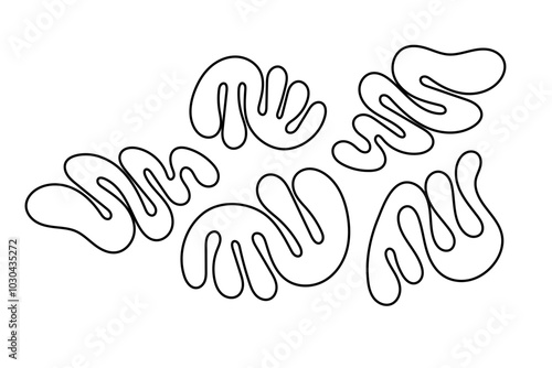 Random Shapes Organic Black Blobs. Outline 2d vector image. Sticker for social media. Backdrop.
