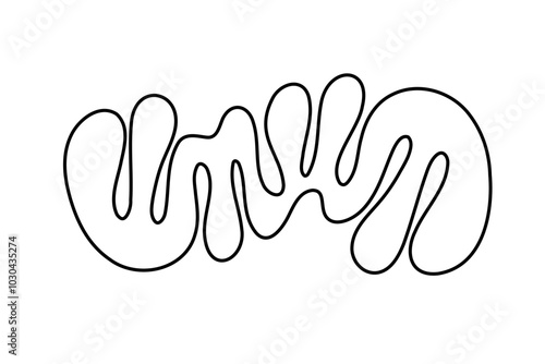 Random Shapes Organic Black Blobs. Outline 2d vector image. Sticker for social media. Backdrop.