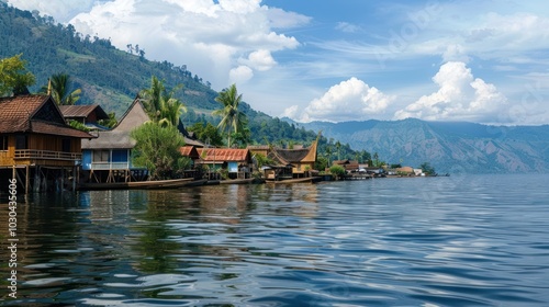 Lakefront Village in Indonesia