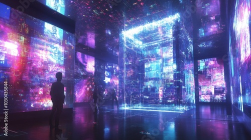 Wallpaper Mural Virtual reality room with advanced AI and transhuman gambling Torontodigital.ca