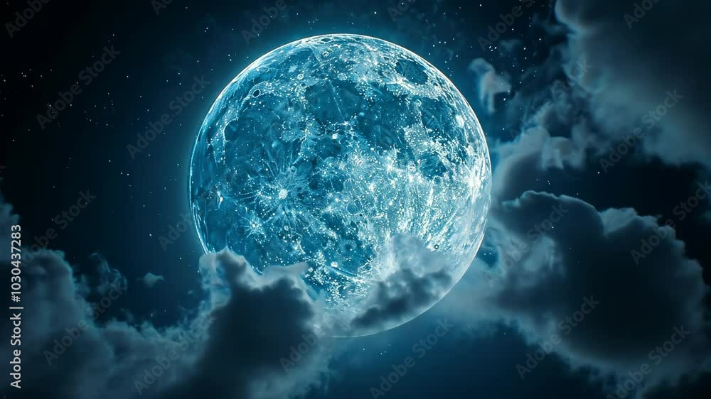 A full moon shines brightly in the night sky, partially obscured by wispy clouds A full moon shines brightly in the night sky, partially obscured by wispy clouds