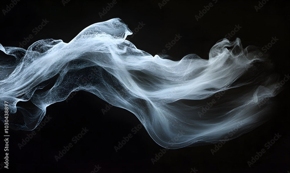 Fototapeta premium Dynamic Water Droplets Isolated on Black Background – High-Speed Captures, Ripples, Splashes, and Mist in Elegant Motion