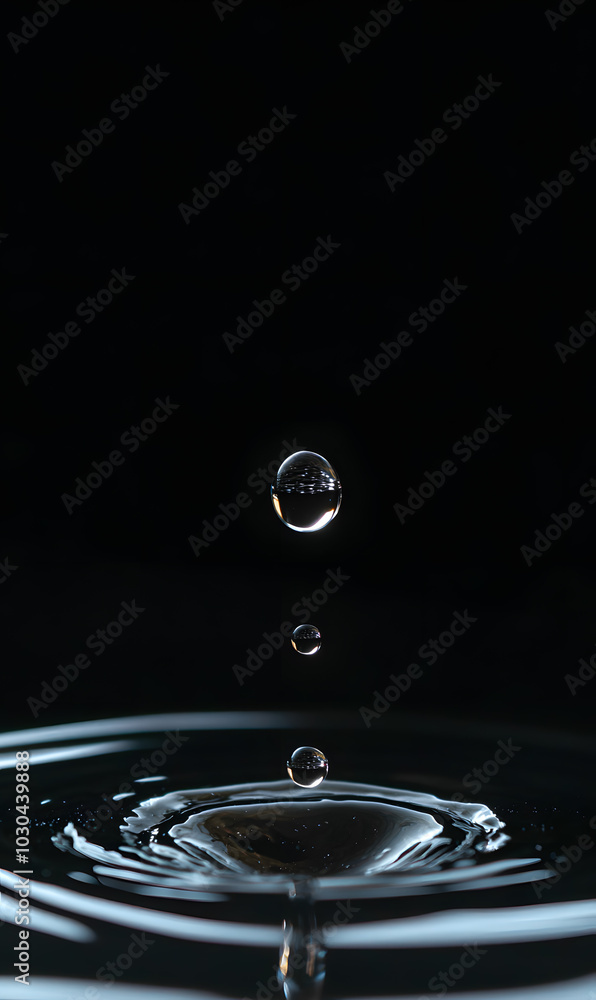 Dynamic Water Droplets Isolated on Black Background – High-Speed Captures, Ripples, Splashes, and Mist in Elegant Motion Dynamic Water Droplets Isolated on Black Background – High-Speed Captures, Ripples, Splashes, and Mist in Elegant Motion