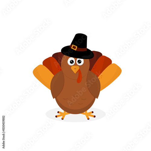 Thanksgiving turkey cartoon style. 
