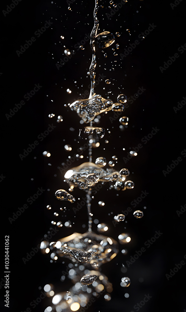Dynamic Water Droplets Isolated on Black Background – High-Speed Captures, Ripples, Splashes, and Mist in Elegant Motion Dynamic Water Droplets Isolated on Black Background – High-Speed Captures, Ripples, Splashes, and Mist in Elegant Motion